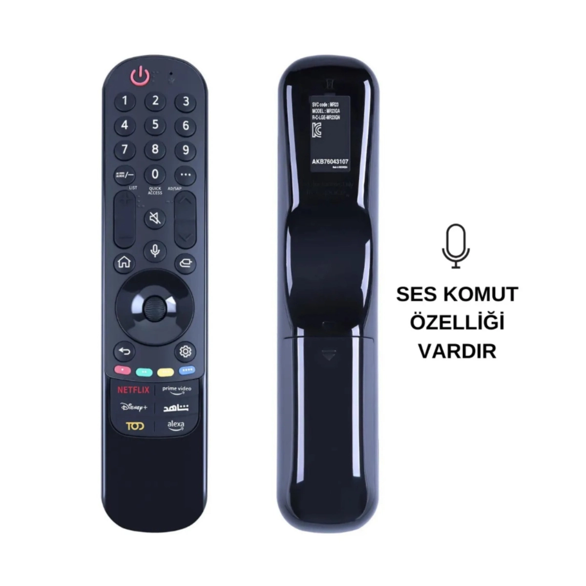 MR23GA (AKB76043107) TOD TUŞLU SES KOMUTLU TV UZAKTAN KUMANDA